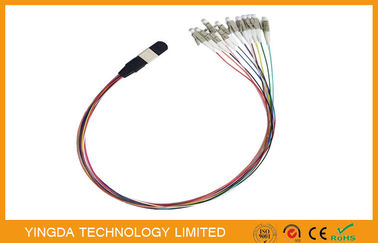 High-density кабель MTP MPO - разъём-вилка сборок кабеля гидры сердечника LC 12 с обводными штифтами