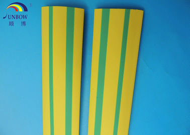 Трубопровод сокращения жары полиолефина прокладки желтого зеленого цвета изоляции/пламя ВВ-1 - ретардант теплоусаживающей трубки желтое &amp; зеленое