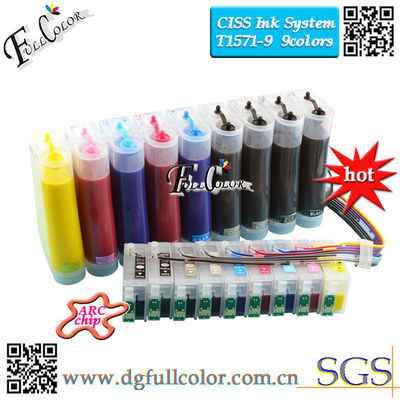 Полные чернила пигмента Refilled Epson T1571 - цветы 200ml системы снабжения 9 чернил CISS T1579 непрерывные каждый цвет